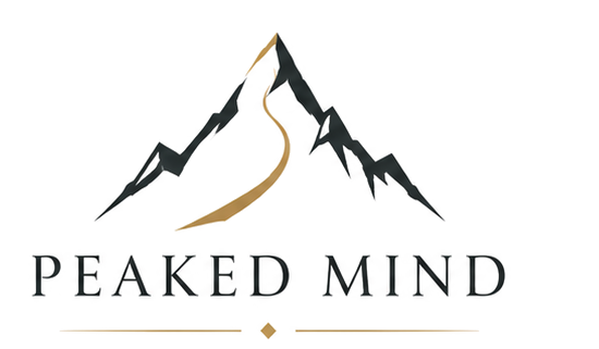 Peaked Mind logo: mountain with a gold path rising toward the summit